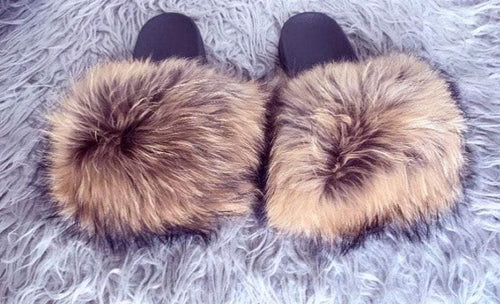 Fur Slides - Coco Bear - AnnifaBeautyCollection